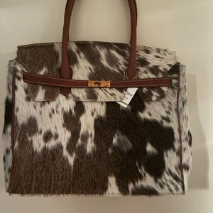 100% Genuine Cowhide Leather Tote Bag